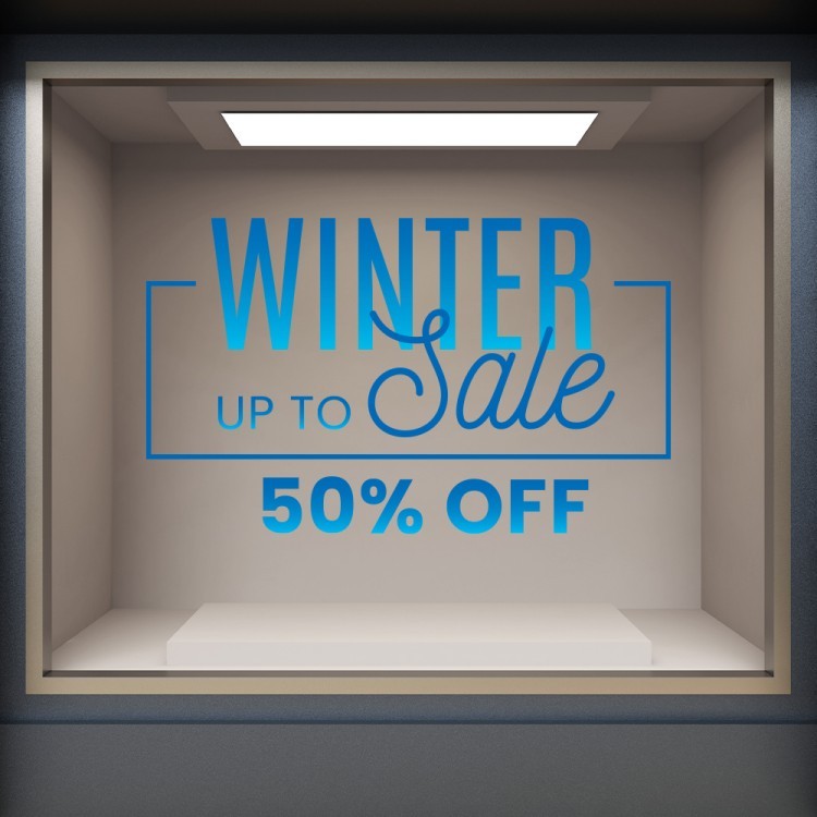 Αυτοκόλλητο Βιτρίνας Winter Sale 50% off
